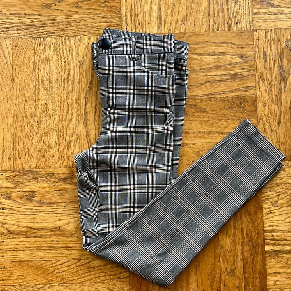 ZARA Plaid Workwear Skinny Pants